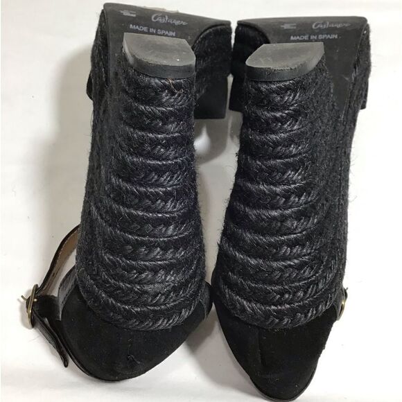 Tuckernuck Castaner Black Suede Espadrilles Jute Wrap Platform Heel Shoe Size 39 - Picture 8 of 15
